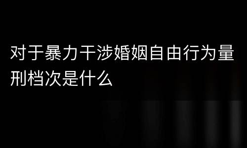 对于暴力干涉婚姻自由行为量刑档次是什么