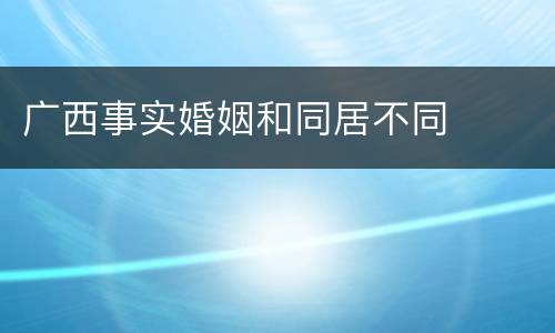 广西事实婚姻和同居不同