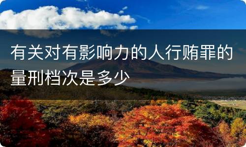 有关对有影响力的人行贿罪的量刑档次是多少