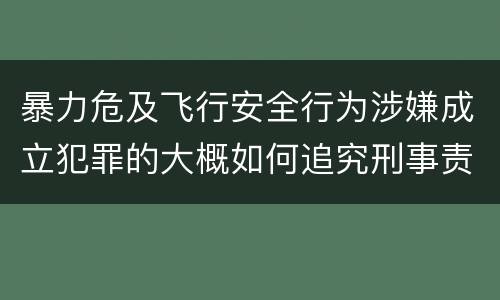 暴力危及飞行安全行为涉嫌成立犯罪的大概如何追究刑事责任