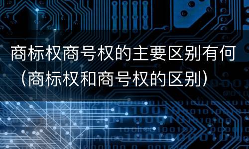 商标权商号权的主要区别有何（商标权和商号权的区别）