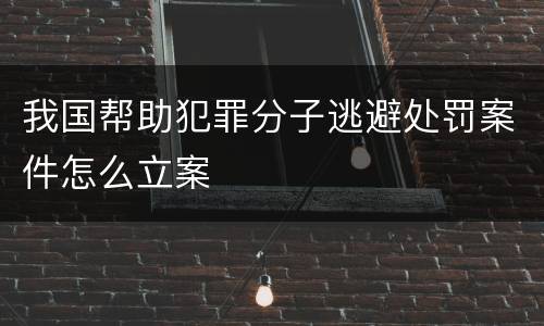 我国帮助犯罪分子逃避处罚案件怎么立案