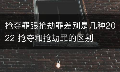 抢夺罪跟抢劫罪差别是几种2022 抢夺和抢劫罪的区别