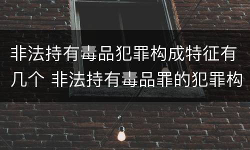 非法持有毒品犯罪构成特征有几个 非法持有毒品罪的犯罪构成