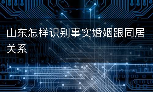 山东怎样识别事实婚姻跟同居关系