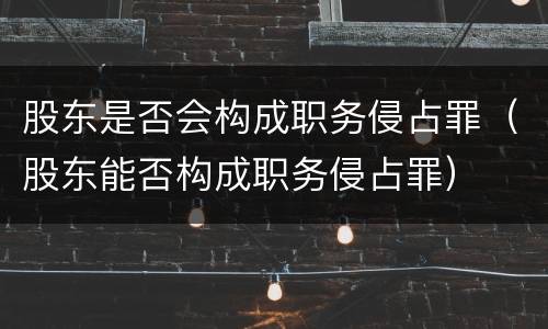 股东是否会构成职务侵占罪（股东能否构成职务侵占罪）