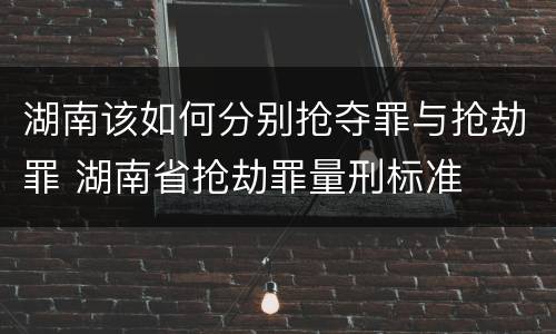 湖南该如何分别抢夺罪与抢劫罪 湖南省抢劫罪量刑标准