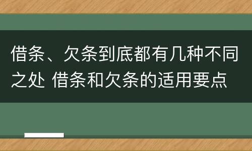 借条、欠条到底都有几种不同之处 借条和欠条的适用要点
