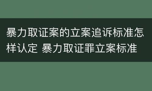 暴力取证案的立案追诉标准怎样认定 暴力取证罪立案标准