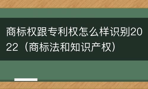 商标权跟专利权怎么样识别2022（商标法和知识产权）