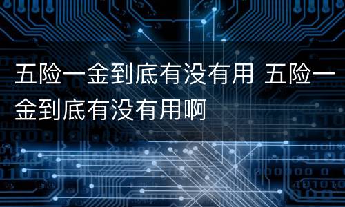 五险一金到底有没有用 五险一金到底有没有用啊