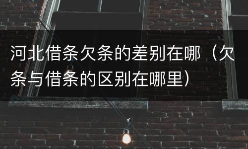 河北借条欠条的差别在哪（欠条与借条的区别在哪里）