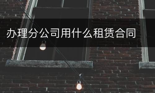 办理分公司用什么租赁合同