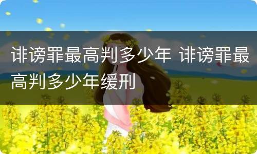 诽谤罪最高判多少年 诽谤罪最高判多少年缓刑