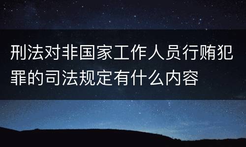 刑法对非国家工作人员行贿犯罪的司法规定有什么内容