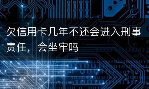 欠信用卡几年不还会进入刑事责任，会坐牢吗
