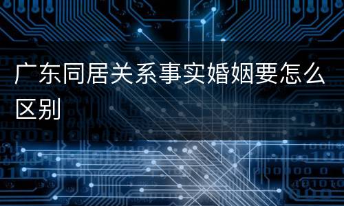 广东同居关系事实婚姻要怎么区别
