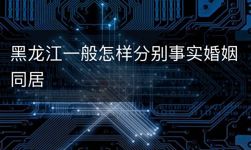 黑龙江一般怎样分别事实婚姻同居