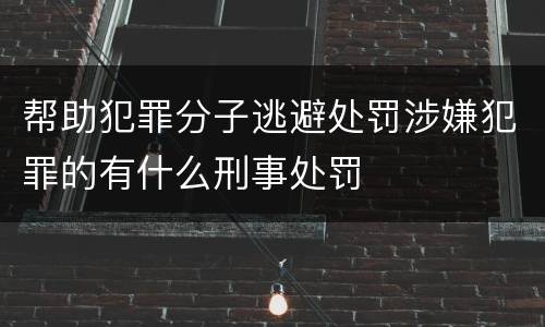 帮助犯罪分子逃避处罚涉嫌犯罪的有什么刑事处罚