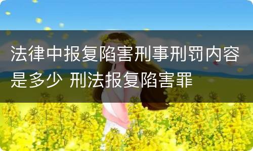 法律中报复陷害刑事刑罚内容是多少 刑法报复陷害罪