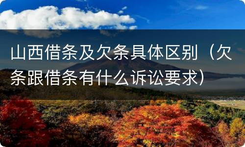 山西借条及欠条具体区别（欠条跟借条有什么诉讼要求）