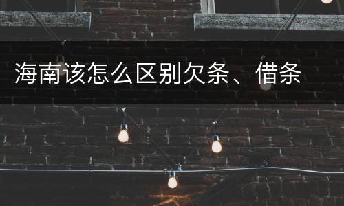 海南该怎么区别欠条、借条
