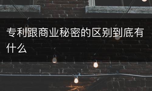 专利跟商业秘密的区别到底有什么