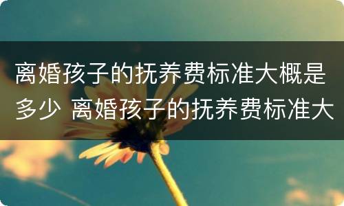 离婚孩子的抚养费标准大概是多少 离婚孩子的抚养费标准大概是多少钱