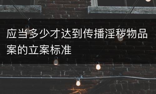 应当多少才达到传播淫秽物品案的立案标准