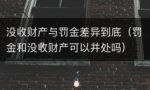 没收财产与罚金差异到底（罚金和没收财产可以并处吗）