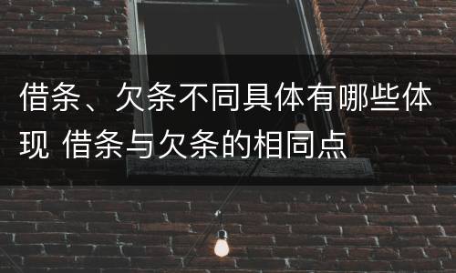 借条、欠条不同具体有哪些体现 借条与欠条的相同点