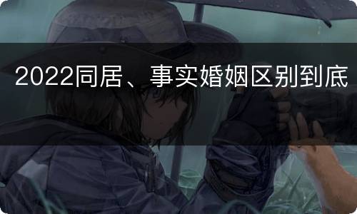 2022同居、事实婚姻区别到底