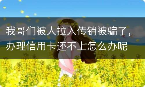 我哥们被人拉入传销被骗了，办理信用卡还不上怎么办呢