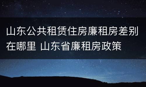 山东公共租赁住房廉租房差别在哪里 山东省廉租房政策