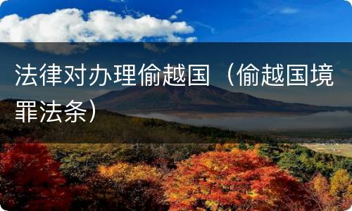 法律对办理偷越国（偷越国境罪法条）