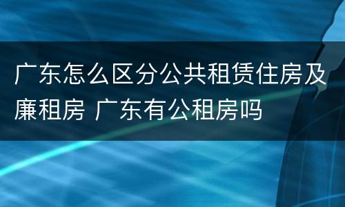 广东怎么区分公共租赁住房及廉租房 广东有公租房吗