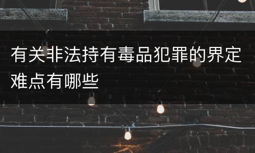 有关非法持有毒品犯罪的界定难点有哪些