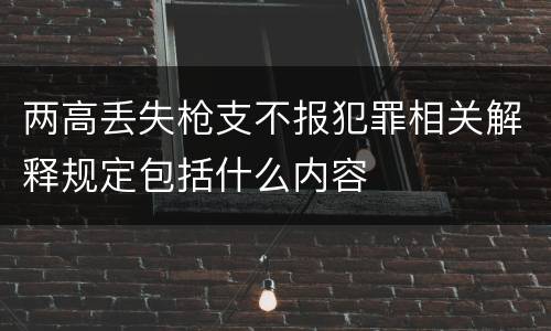 两高丢失枪支不报犯罪相关解释规定包括什么内容