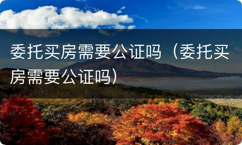 委托买房需要公证吗（委托买房需要公证吗）