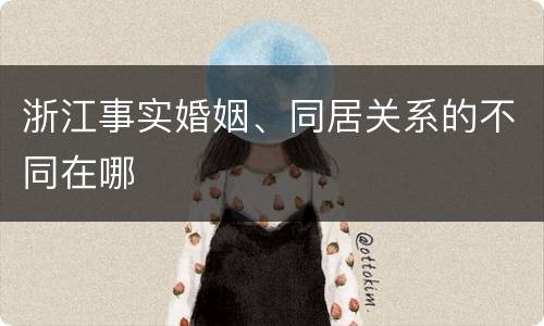 浙江事实婚姻、同居关系的不同在哪