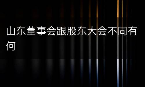 山东董事会跟股东大会不同有何
