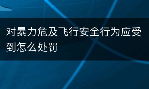 对暴力危及飞行安全行为应受到怎么处罚