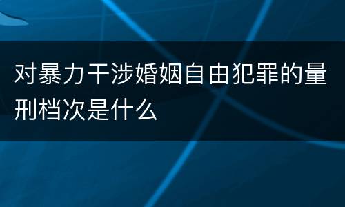 对暴力干涉婚姻自由犯罪的量刑档次是什么