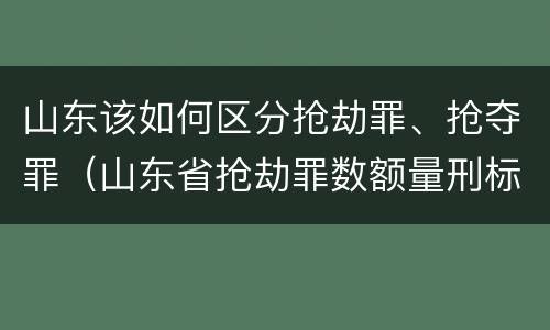 山东该如何区分抢劫罪、抢夺罪（山东省抢劫罪数额量刑标准）