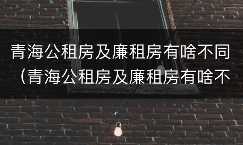 青海公租房及廉租房有啥不同（青海公租房及廉租房有啥不同之处）