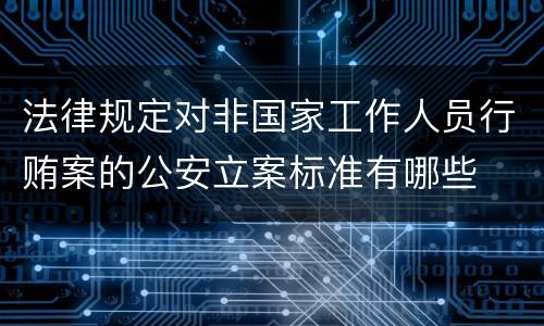 法律规定对非国家工作人员行贿案的公安立案标准有哪些