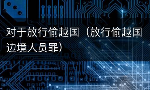 对于放行偷越国（放行偷越国边境人员罪）