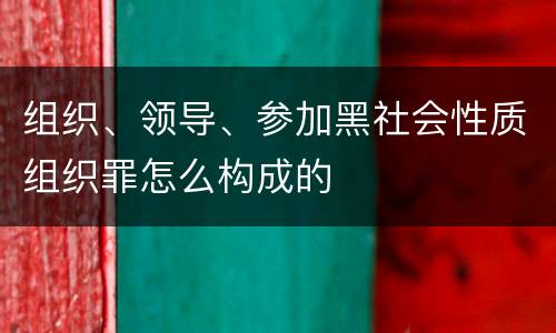 组织、领导、参加黑社会性质组织罪怎么构成的