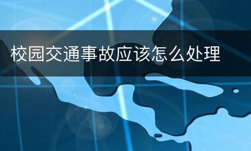 校园交通事故应该怎么处理