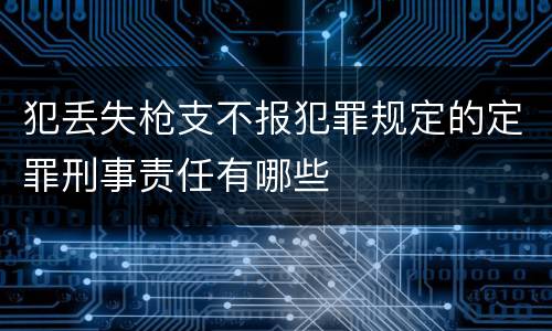 犯丢失枪支不报犯罪规定的定罪刑事责任有哪些